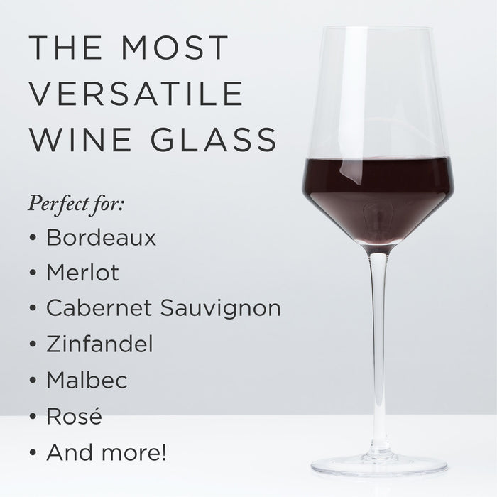 Angled Crystal Bordeaux Glasses by Viski® (4531)