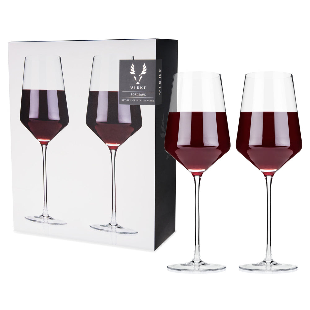 Angled Crystal Bordeaux Glasses by Viski® (4531)