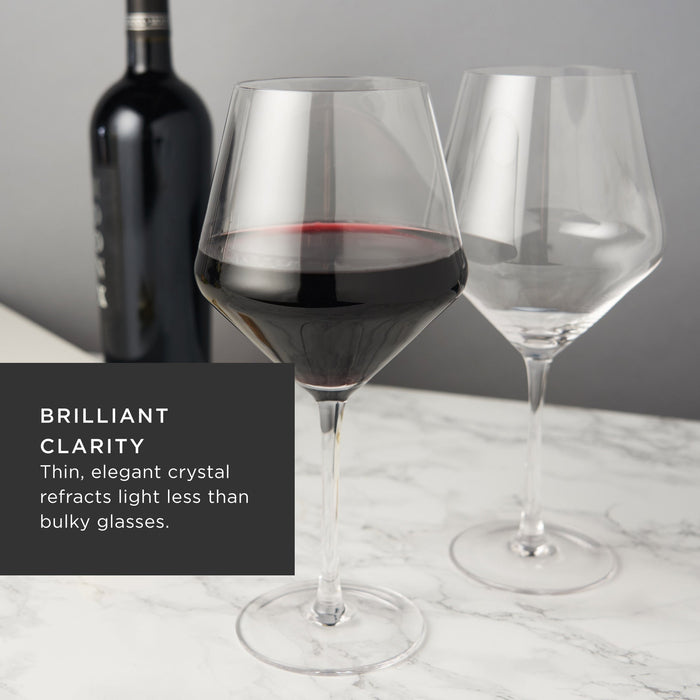 Angled Crystal Burgundy Glasses by Viski® (4532)