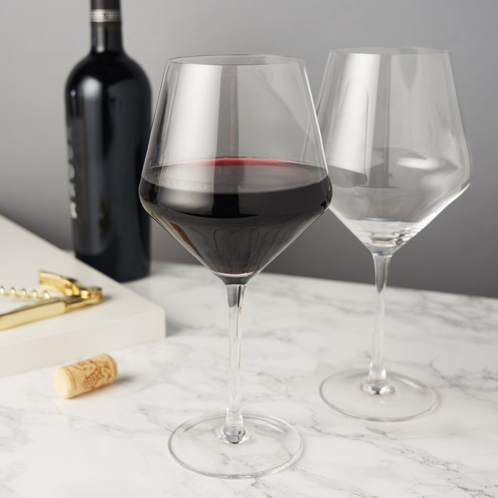 Angled Crystal Burgundy Glasses by Viski® (4532)