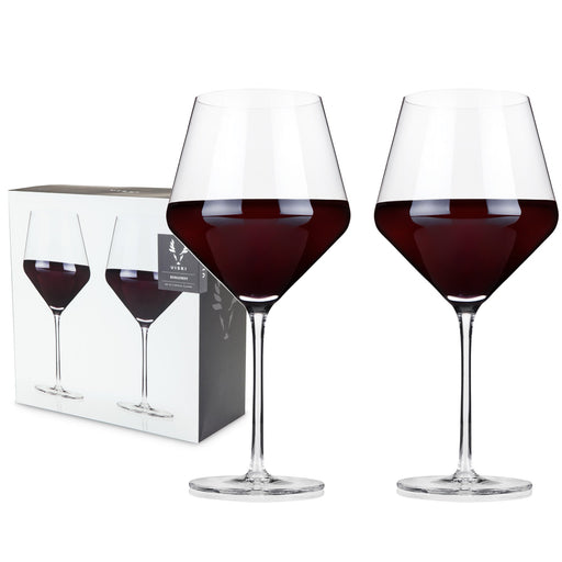 Angled Crystal Burgundy Glasses by Viski® (4532)