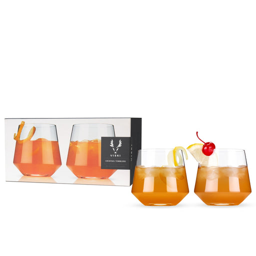 Angled Crystal Cocktail Tumblers by Viski® (4527)