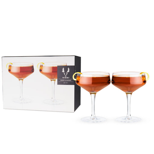 Angled Crystal Coupe Glasses by Viski® (5399)