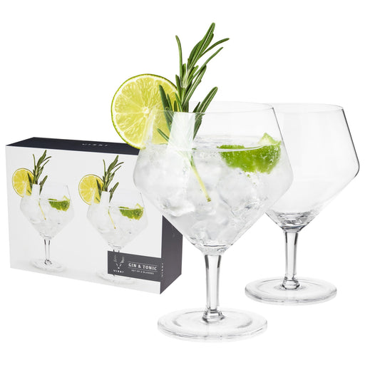 Angled Crystal Gin & Tonic Glasses by Viski® (9418)