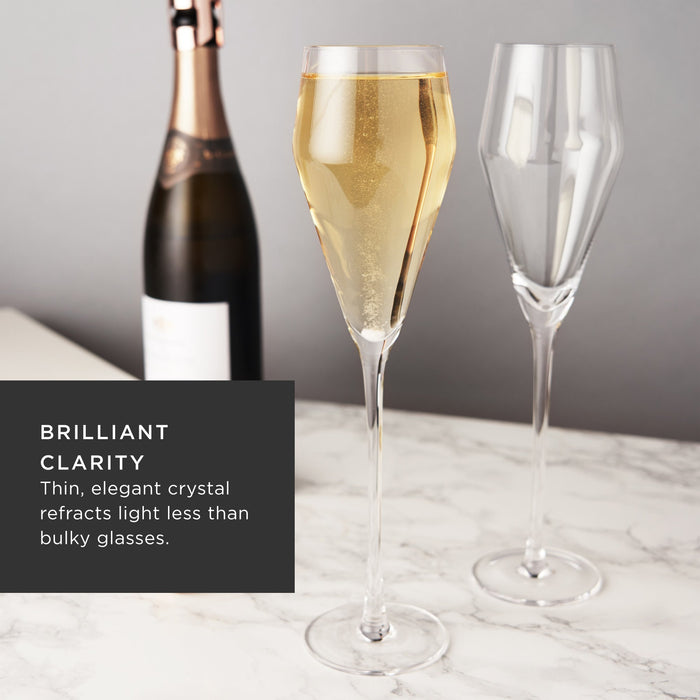 Angled Crystal Prosecco Glasses by Viski® (9426)