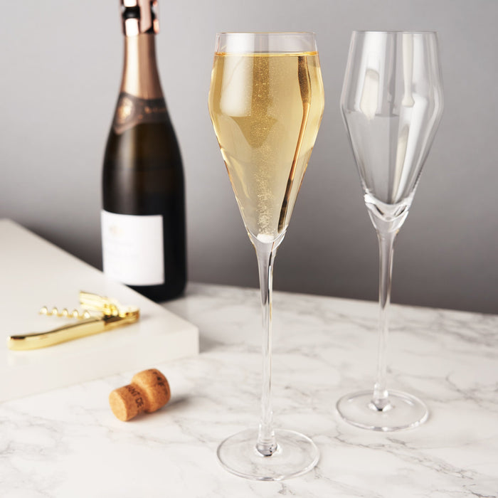 Angled Crystal Prosecco Glasses by Viski® (9426)