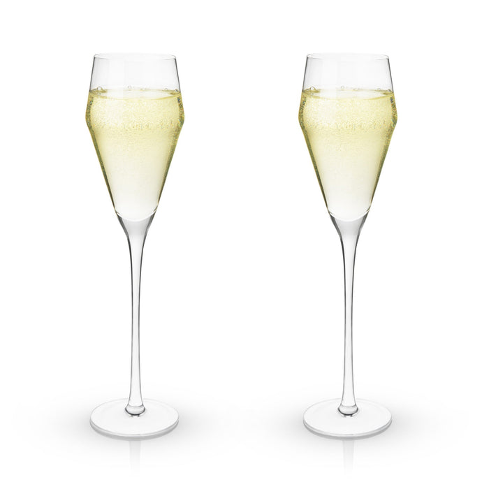 Angled Crystal Prosecco Glasses by Viski® (9426)