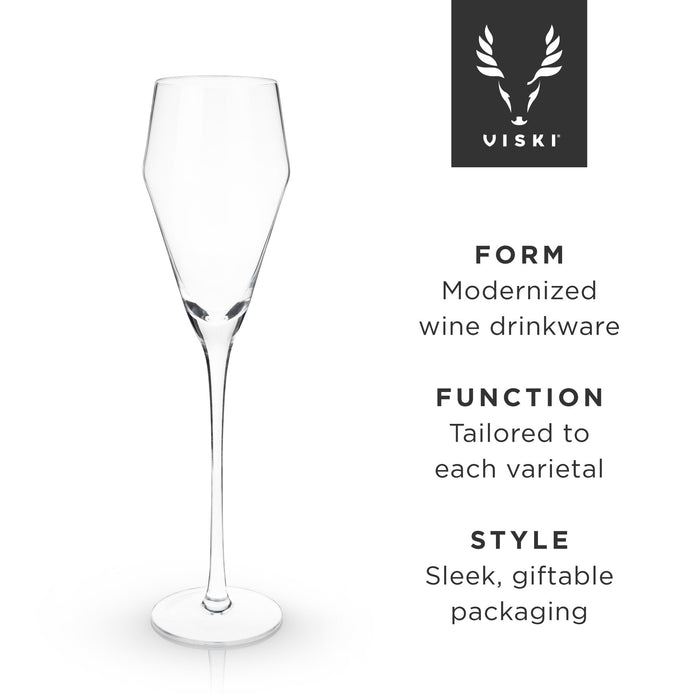 Angled Crystal Prosecco Glasses by Viski® (9426)