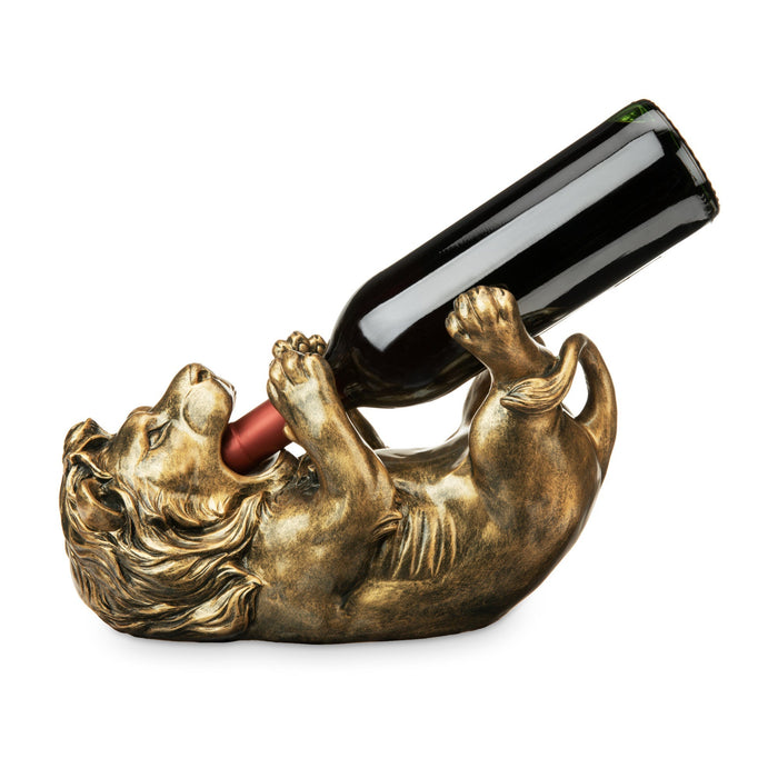 Antiqued Bronze Lion Wine Bottle Holder - Shop Online Now - USA