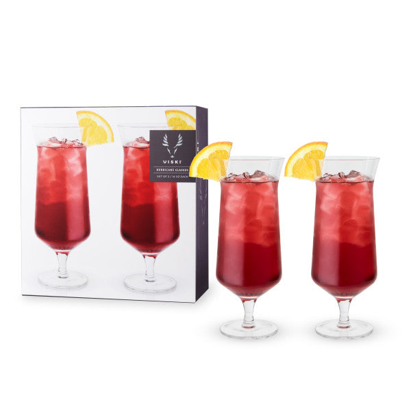 Angled Crystal Hurricane Glasses by Viski® (6449)