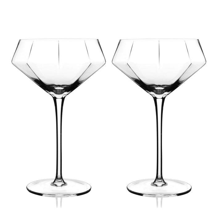 Seneca Diamond Martini Glasses by Viski (11233)