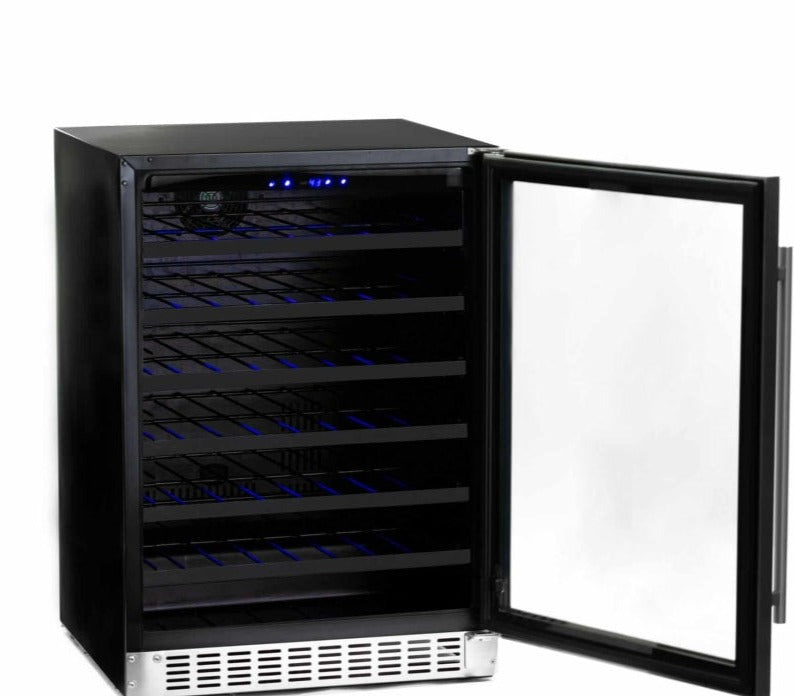 Azure - 24" 54 Bottle Single Zone Wine Cooler w/ Stainless Steel Glass Door (A224WC-S)