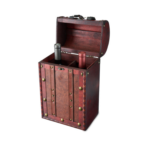 2 Bottle Antique Wooden Wine Box by Twine® (0308)