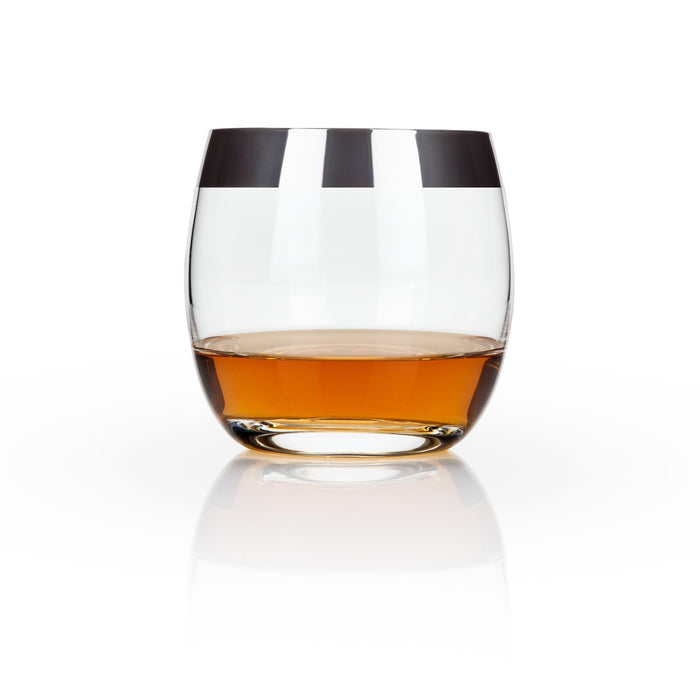 Chrome Rim Crystal Tumblers by Viski® (3468)