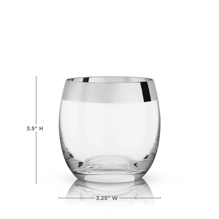 Chrome Rim Crystal Tumblers by Viski® (3468)