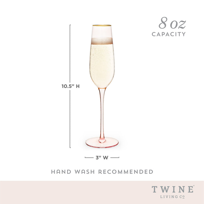 Rose Crystal Champagne Flute Set by Twine®