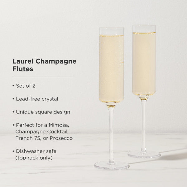 Laurel Champagne Flutes by Viski (10892)