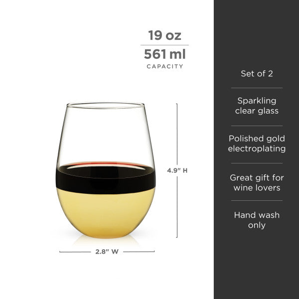 Gold-Dipped Wine Tumblers by Viski (10289)