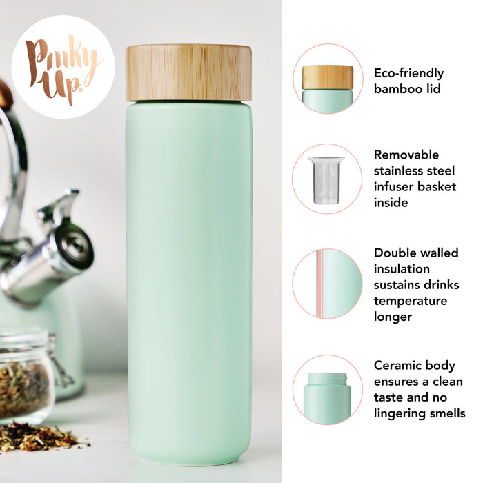 Tatyana Ceramic To-Go Infuser Mug in Turquoise by Pinky Up (10922)