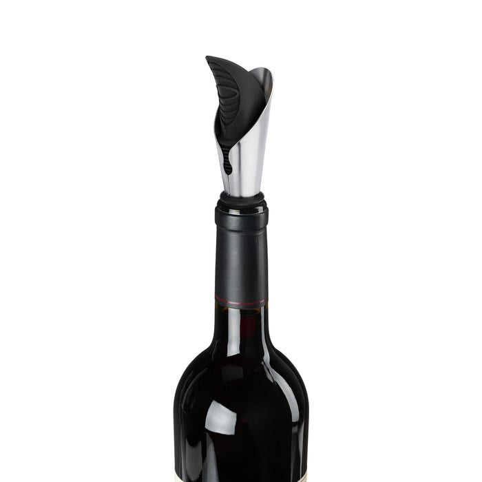 Duo Bottle Stopper And Pour Spout in Black by True (0402)