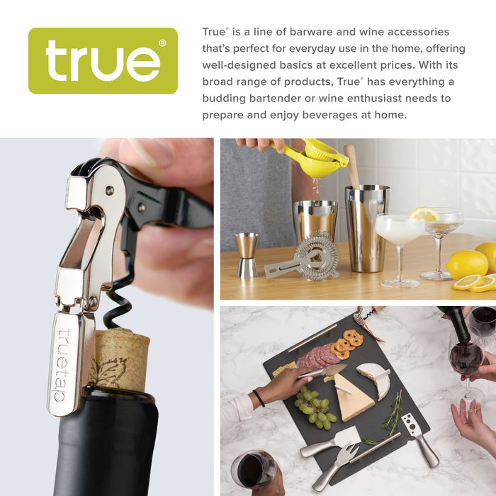 Duo Bottle Stopper And Pour Spout in Black by True (0402)