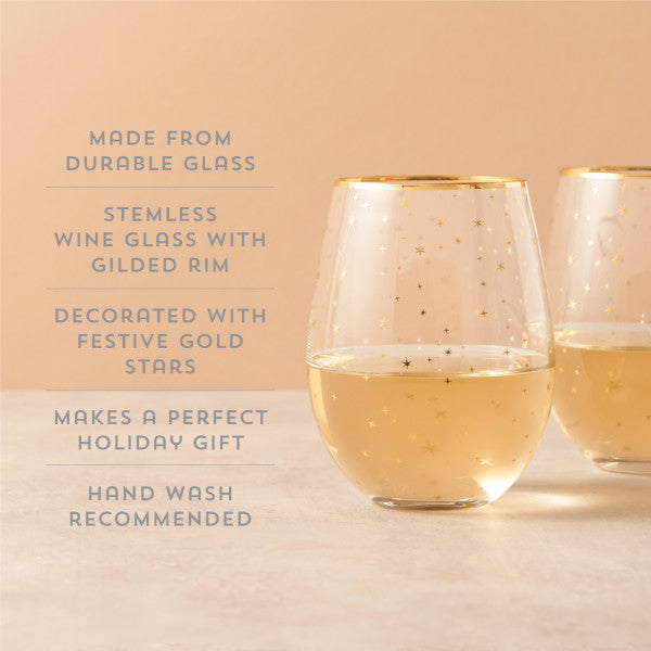 Starlight Stemless Wine Glass Set by Twine® (10484)