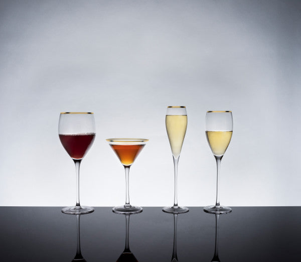 Gold-Rimmed Crystal Champagne Flutes by Viski® (4894)