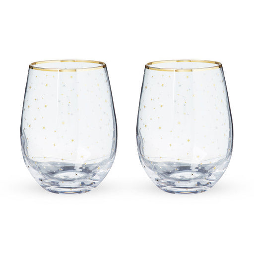 Starlight Stemless Wine Glass Set by Twine® (10484)