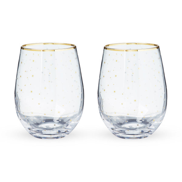 Starlight Stemless Wine Glass Set by Twine® (10484)