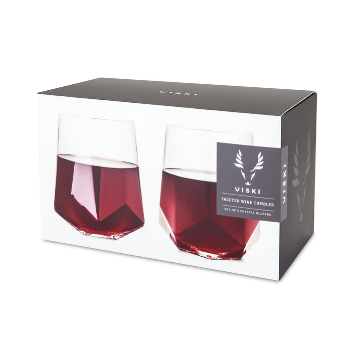 Faceted Crystal Wine Glasses by Viski® (2214)