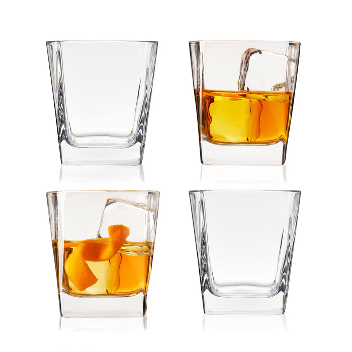 Square Rocks Glass, Set of 4 by True (11163)