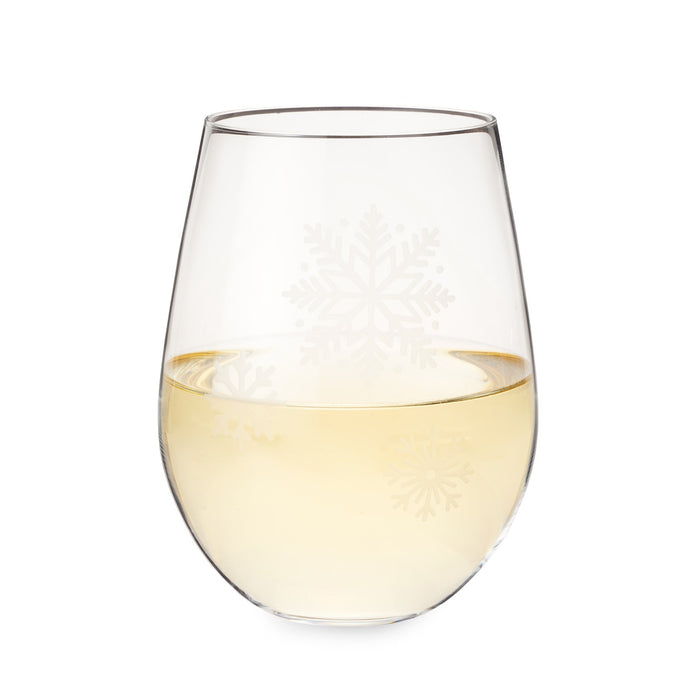 Scattered Snowflakes Stemless Wine Glass by Twine®