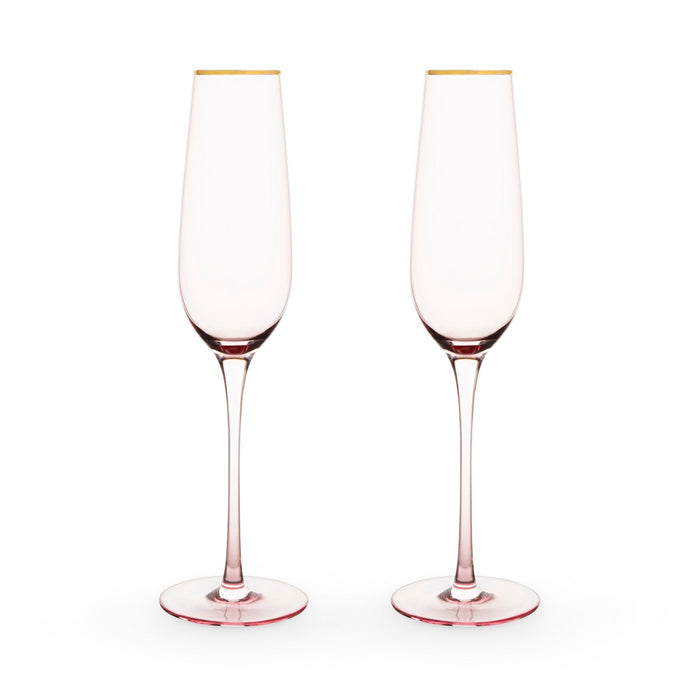 Rose Crystal Champagne Flute Set by Twine®