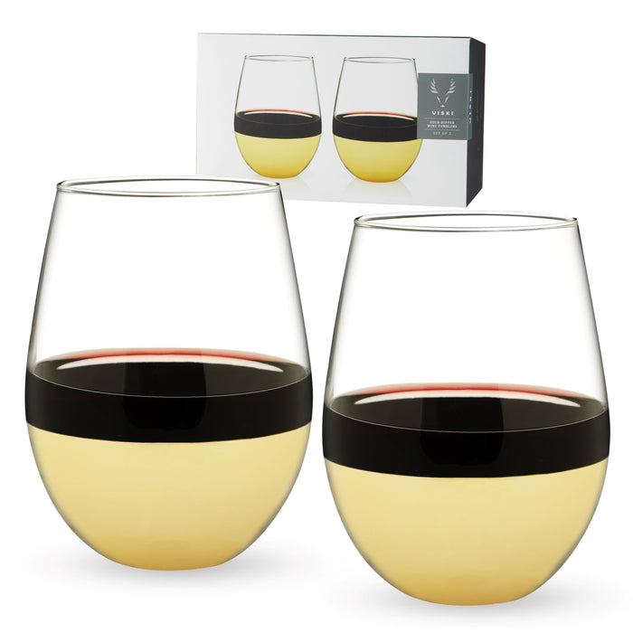 Gold-Dipped Wine Tumblers by Viski (10289)