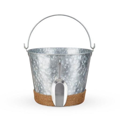 Jute Wrapped Galvanized Ice Bucket by Twine (10880)