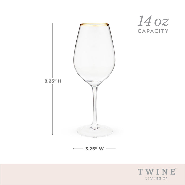 Gilded Stemmed Wine Glass Set by Twine Living® (10760)