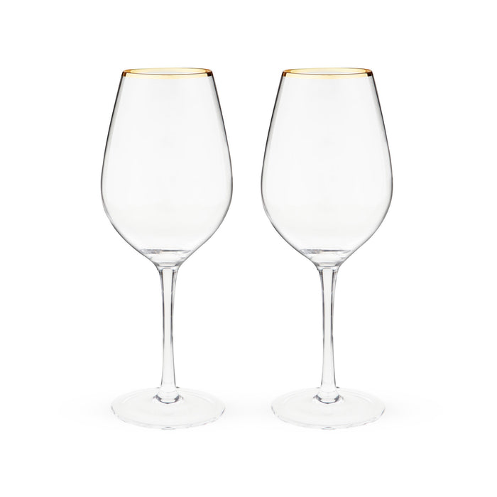 Gilded Stemmed Wine Glass Set by Twine Living® (10760)