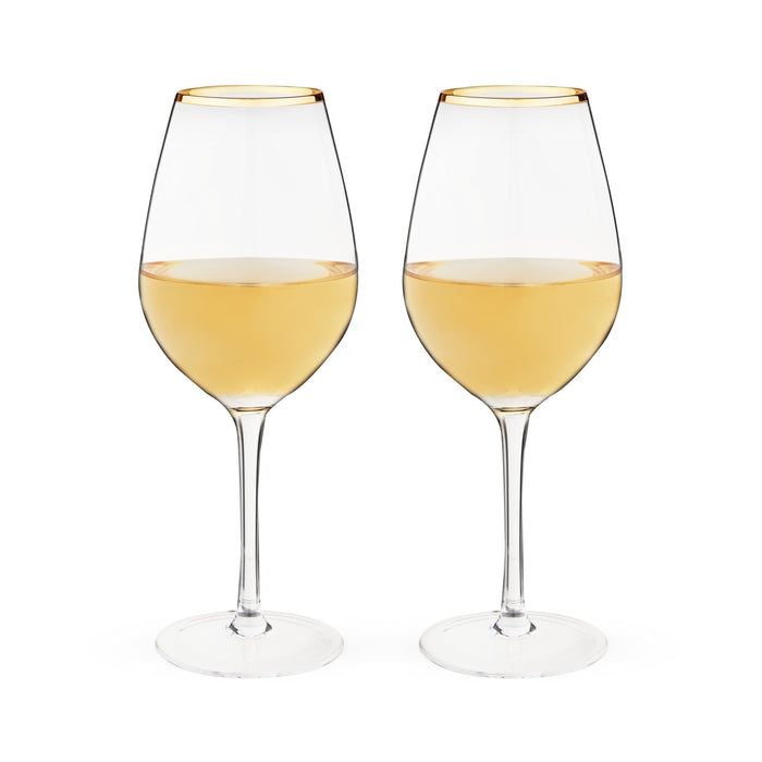 Gilded Stemmed Wine Glass Set by Twine Living® (10760)