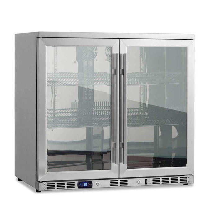 KingsBottle - 36" Built-in/Freestanding French Door Beverage Fridge - Stainless Steel (KBU56M)