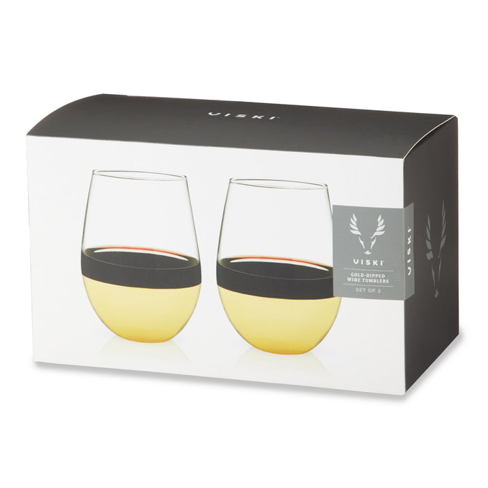 Gold-Dipped Wine Tumblers by Viski (10289)