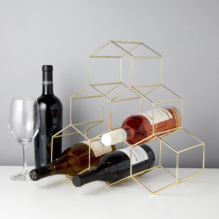 Gold Geo Counter Top Wine Rack by Viski® (5213)