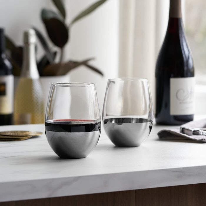 Gunmetal-Dipped Wine Tumblers by Viski (10288)