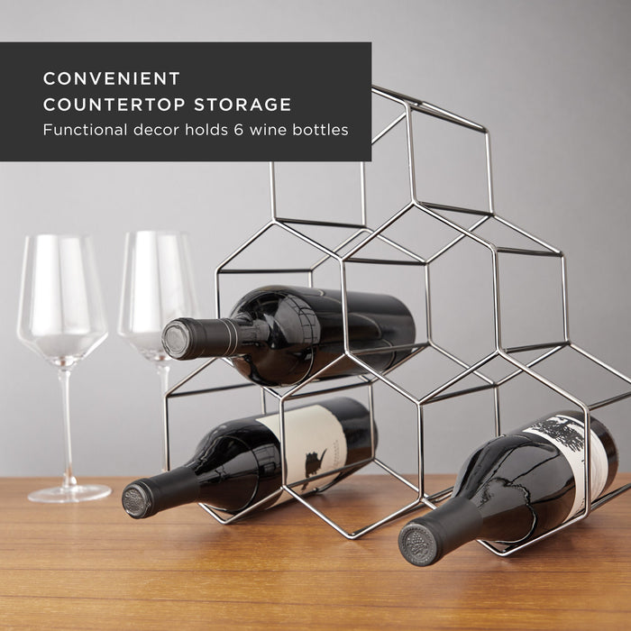 Gunmetal Geo Counter Top Wine Rack by Viski® (10166)