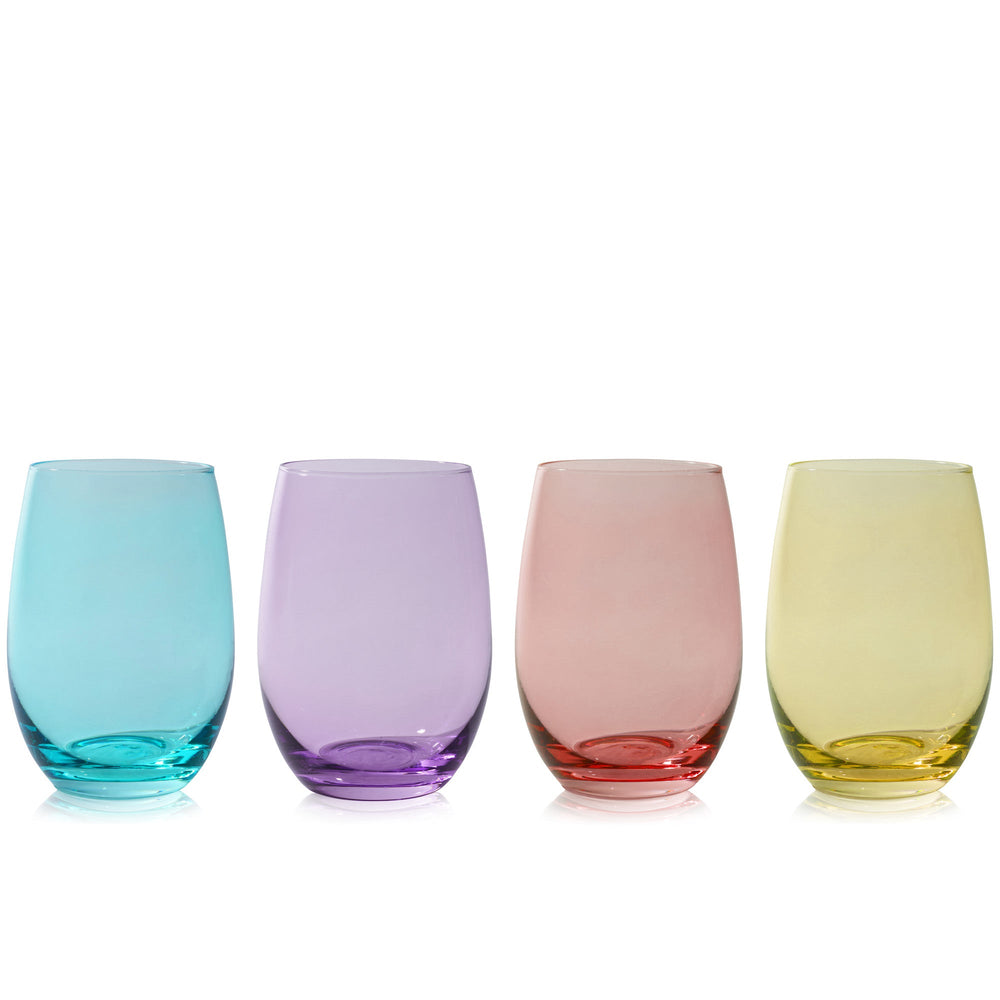 Color Stemless Wine Glass set of 4 by True (11415)