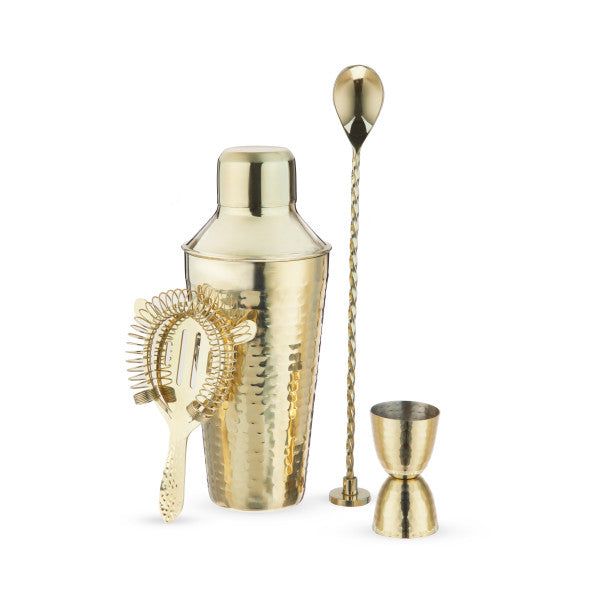 Gold Hammered Barware Set by Twine (10615)