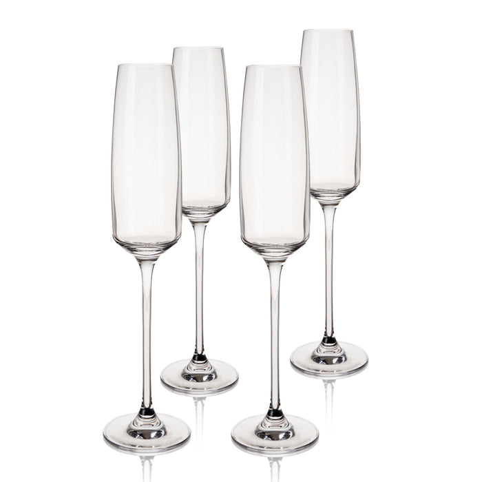 Reserve Julien Crystal Flute Glasses By Viski (set of 4)