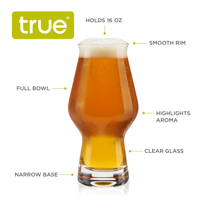 IPA Beer Glasses, Set of 4 by True (9955)