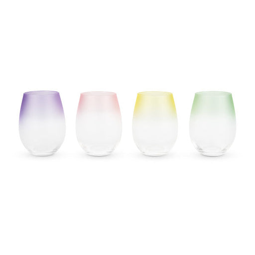 Frosted Ombre Stemless Wine Glasses Set of 4 by Blush®(6314)