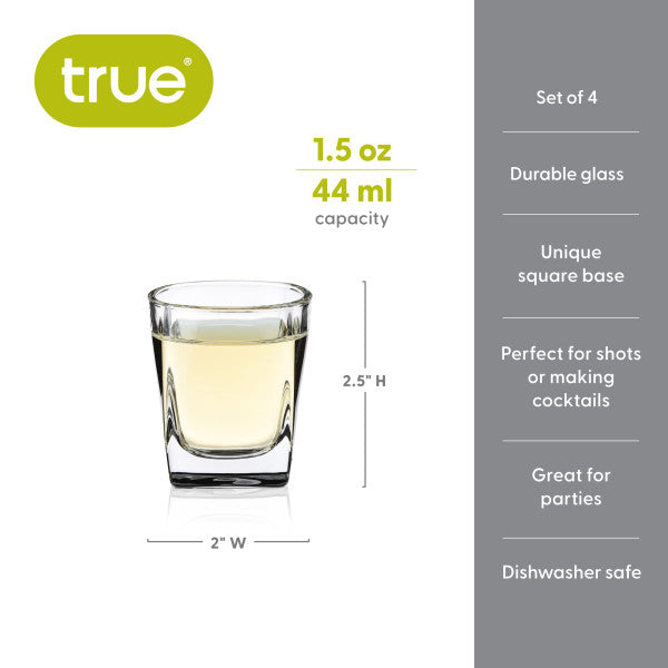 Square Shot Glasses Set of 4 by True (10508)