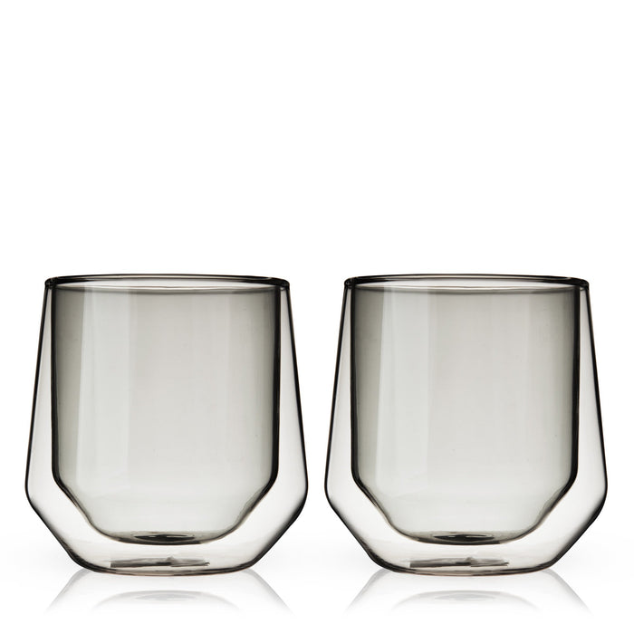 Double Walled Aurora Tumblers in Smoke, set of 2 by Viski (11187)